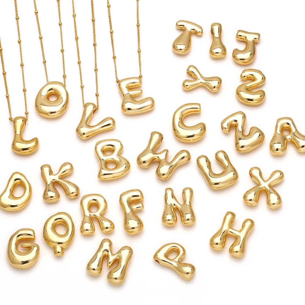 Custom 3D Bubble Letter Name Necklace, Personalized Initial Pendant Jewelry, Dainty Letter Necklace for Women, Unique Birthday Gift for Her
