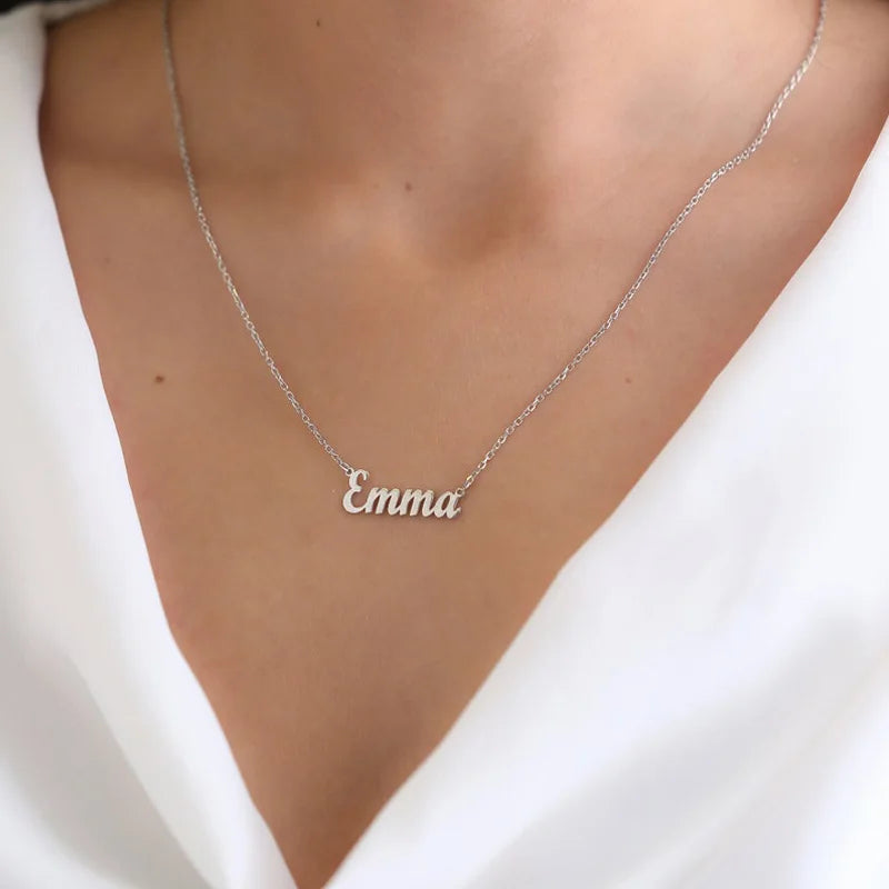 Waterproof Signature Name Necklace For Her-Gold and Silver