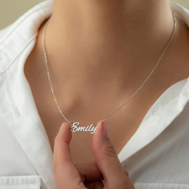 Waterproof Signature Name Necklace For Her-Gold and Silver