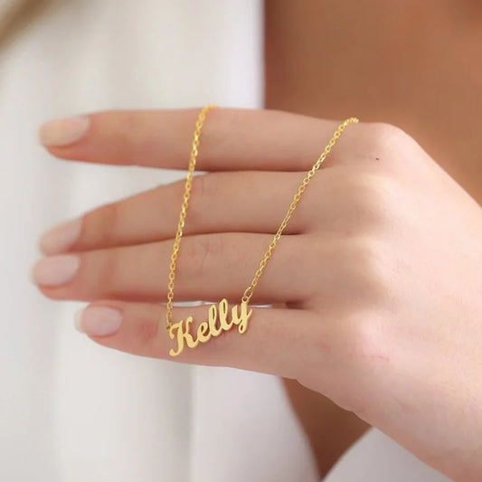 Waterproof Signature Name Necklace For Her-Gold and Silver